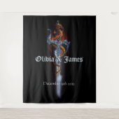 Roter Drachenschwert-Rose Wandteppich (Vorderseite)