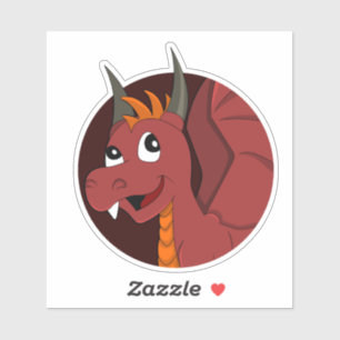 Roter Dragon-Cartoon Custom-Cut Vinyl Sticker