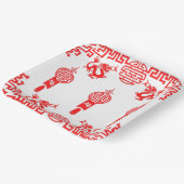 Roter Dragon Oriental Square Party Plate Pappteller (Gewinkelt)