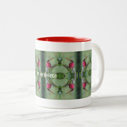 Roter Dragonfly auf Dogwood Frucht Personalisiert Zweifarbige Tasse (VorderseiteRechts)