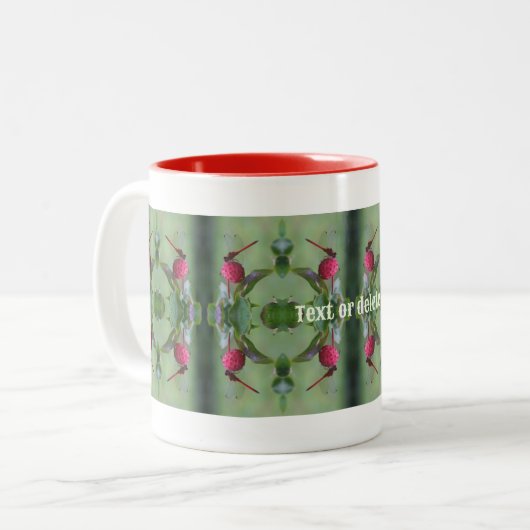Roter Dragonfly auf Dogwood Frucht Personalisiert Zweifarbige Tasse (Vorderseite Links)