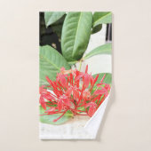 Roter Dschungel Geranium Oasis Badetuch Set (Handtuch)