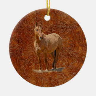 Roter Dun Horse-Liebhaber - Pferdegeschenkdesign Keramikornament