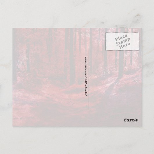 Roter Dunkler und graue Postkarte (Rückseite)