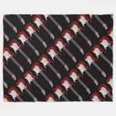 Roter E-Gitarren-Entwurf Fleecedecke (Vorderseite (Horizontal))