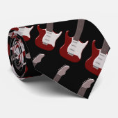 Roter E-Gitarren-Entwurf Krawatte (Gerollt)