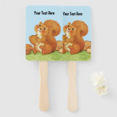 Roter Eichhörnchen Rosy-Wangen mit Nüsse-Gras Fächer (Vorne und Hinten)