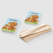 Roter Eichhörnchen Rosy-Wangen mit Nüsse-Gras Fächer (Non-assembled)