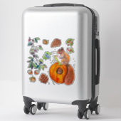 Roter Eichhörnchenwald Acorns Pine Cone Blätter Ru Aufkleber (Koffer)