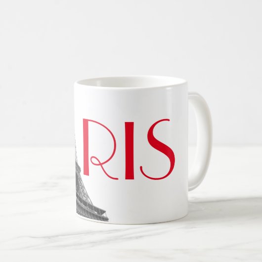 Roter Eiffelturm Paris Reisen Kaffeetasse (VorderseiteRechts)