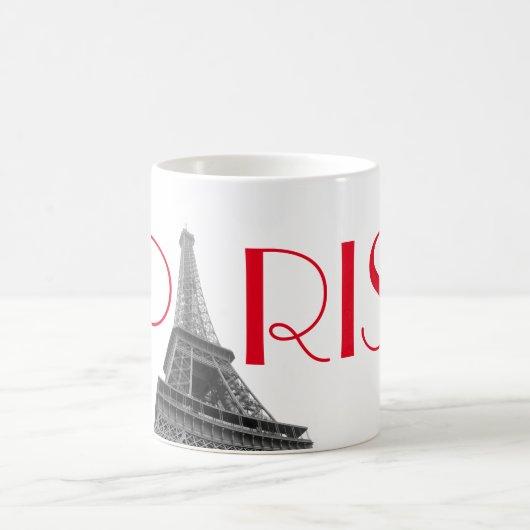 Roter Eiffelturm Paris Reisen Kaffeetasse (Mittel)