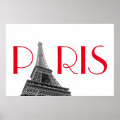 Roter Eiffelturm Paris Reisen Poster (Vorne)