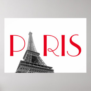 Roter Eiffelturm Paris Reisen Poster