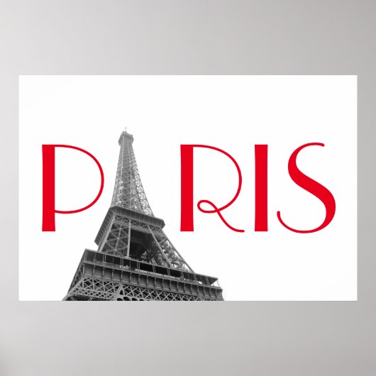 Roter Eiffelturm Paris Reisen Poster (Vorne)