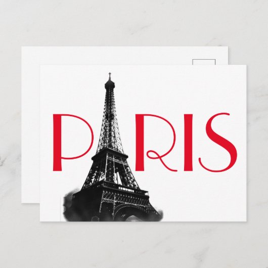 Roter Eiffelturm Paris Reisen Postkarte (Vorne/Hinten)