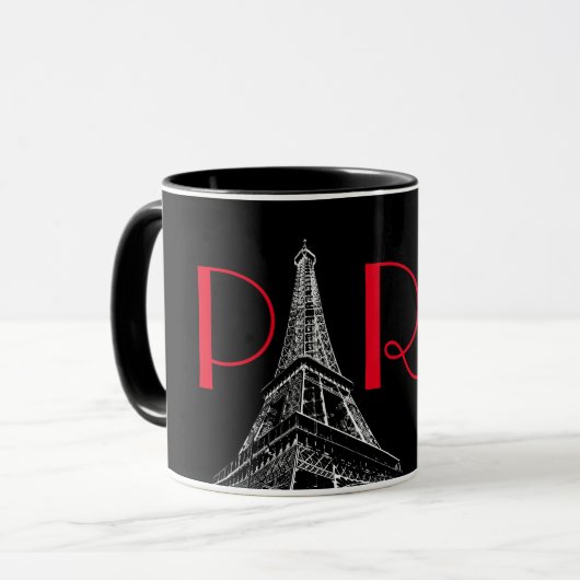 Roter Eiffelturm Paris Reisen Tasse (Vorderseite Links)