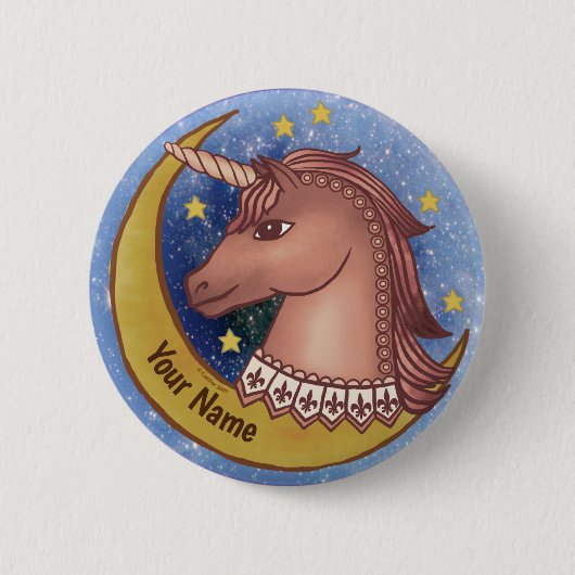 Roter Einhorn-Anstecker Button (Vorderseite)
