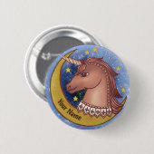 Roter Einhorn-Anstecker Button (Vorne & Hinten)