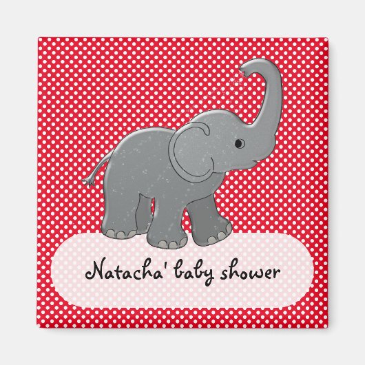 Roter Elefant Magnet (Vorne)