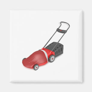 Roter elektrischer Rasenmäher Magnet