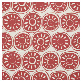 Roter Elfenbein durch Blume Stoff