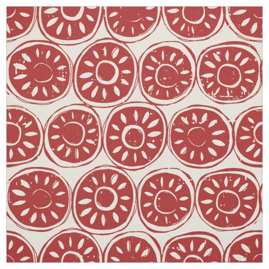 Roter Elfenbein durch Blume Stoff (Muster)