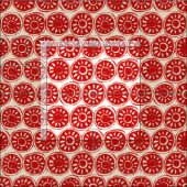 Roter Elfenbein durch Blume Stoff (Kachel)