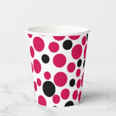 Roter Erbsenretro auf weißem Hintergrund Pappbecher (Rückseite)