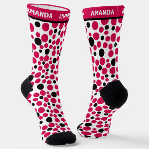 Roter Erbsenretro auf weißem Hintergrund Socken