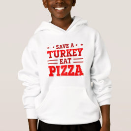 Roter Erntedank rette Pizza aus Truthahn Hoodie
