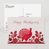 Roter Erntedank Türkei Blumenkarte Postkarte (Vorne/Hinten)