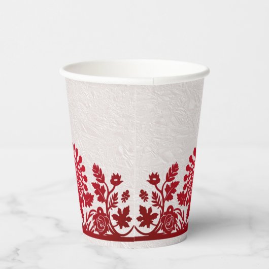 Roter Erntedank Türkei Blumenpapierkäfige Pappbecher (Rechts)