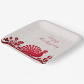 Roter Erntedank Türkei Blumenpapierplatte Pappteller (Gewinkelt)