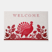Roter Erntedank Türkei Floral Doormat