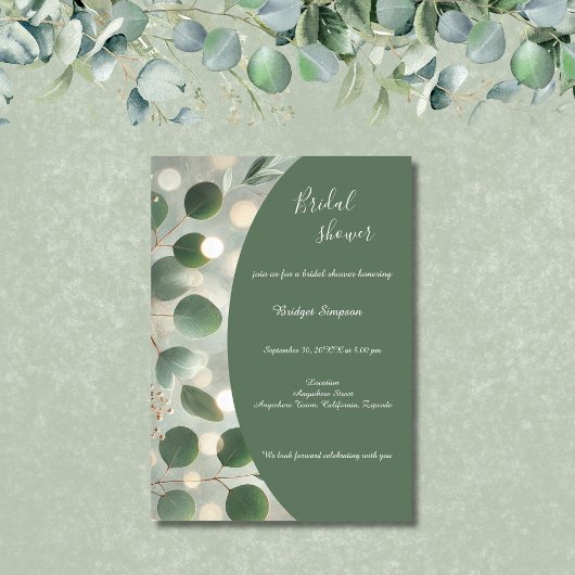 Roter Eukalyptus-Brautparty Einladung