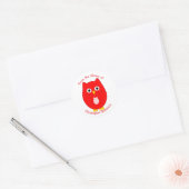 Roter Eulen-Design-Exlibris Runder Aufkleber (Umschlag)