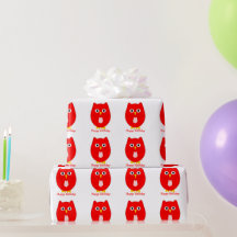 Roter Eulen-Design-Geburtstagsgeschenk