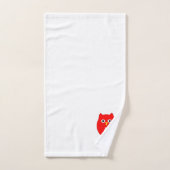 Roter Eulen-Design-Monogramm Badhandtuch Set (Handtuch)