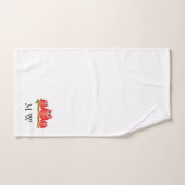 Roter Eulen-Design-Monogramm Badhandtuch Set (Handtuch)