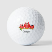 Roter Eulen-Design personalisiert Golfball (Vorderseite)