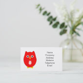 Roter Eulen-Design Visitenkarte (Stehend Vorderseite)
