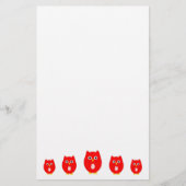 Roter Eulendesign Briefpapier (Vorderseite)