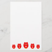 Roter Eulendesign Briefpapier (Rückseite)