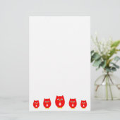 Roter Eulendesign Briefpapier (Stehend Vorderseite)