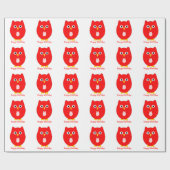Roter Eulendesign Geburtstagsgeschenk Geschenkpapier (Flach)