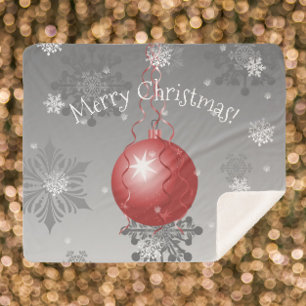 Roter Extravaganter Weihnachtsschmuck Sherpa Blank Sherpadecke