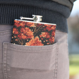 Roter Fall Ahornbaum Nahtloses Muster Grafik Flachmann