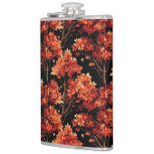 Roter Fall Ahornbaum Nahtloses Muster Grafik Flachmann (Links)