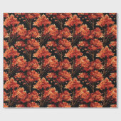 Roter Fall Ahornbaum Nahtloses Muster Grafik Geschenkpapier (Flach)
