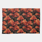 Roter Fall Ahornbaum Nahtloses Muster Grafik Geschirrtuch (Horizontal)